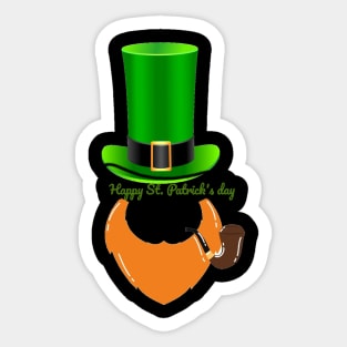 Brown beard st patricks day Sticker